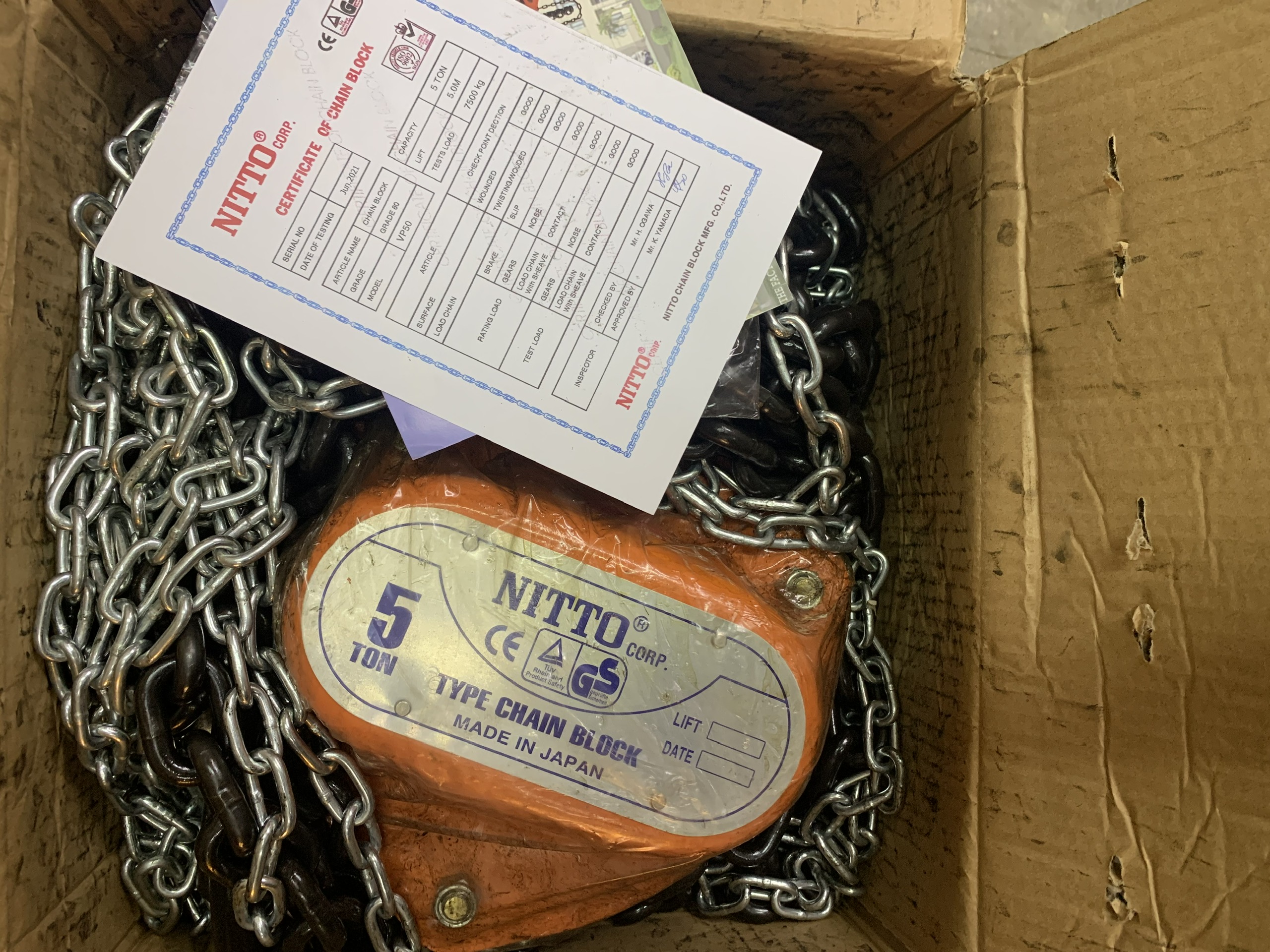 Pa Lăng Xích Kéo Tay Nitto Nhật 5 Tấn