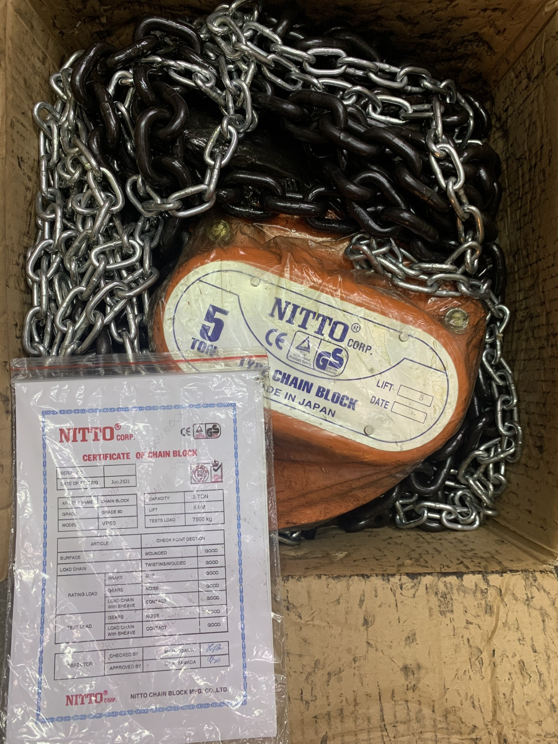 Pa Lăng Xích Kéo Tay Nitto Nhật 5 Tấn